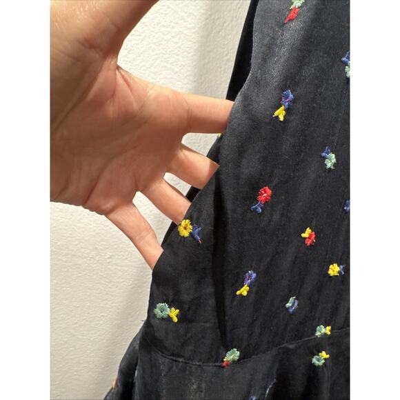 Tuckernuck Shirt Dress Women’s Size Small Embroidered Callahan Drop Waist Ruffle - Picture 7 of 8